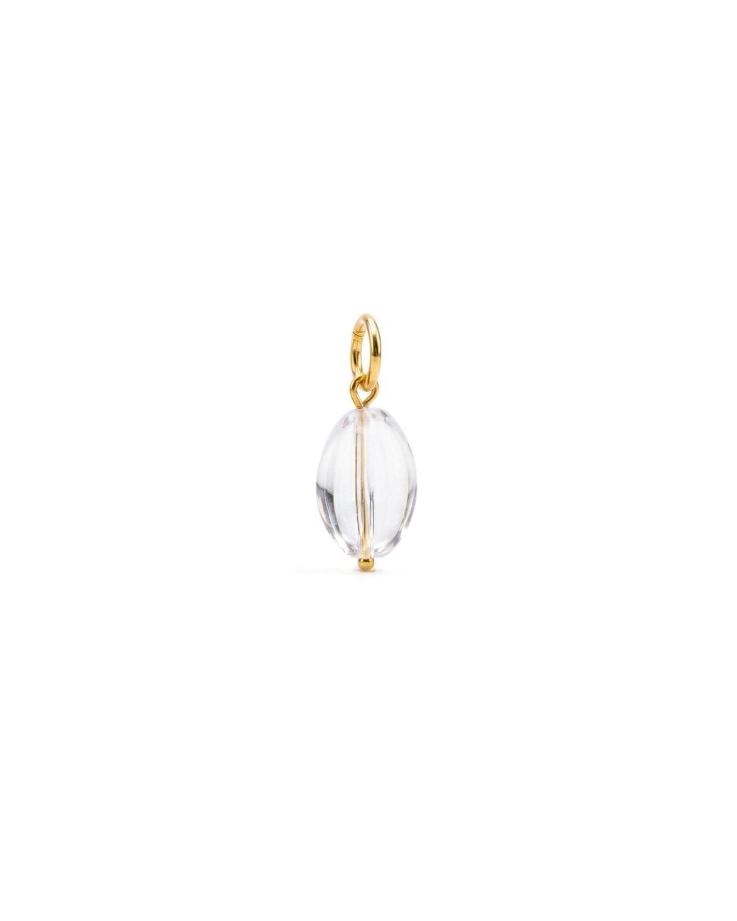 Jaredjamin Metallic Clear Quartz Pebble Necklace Pendant Charm