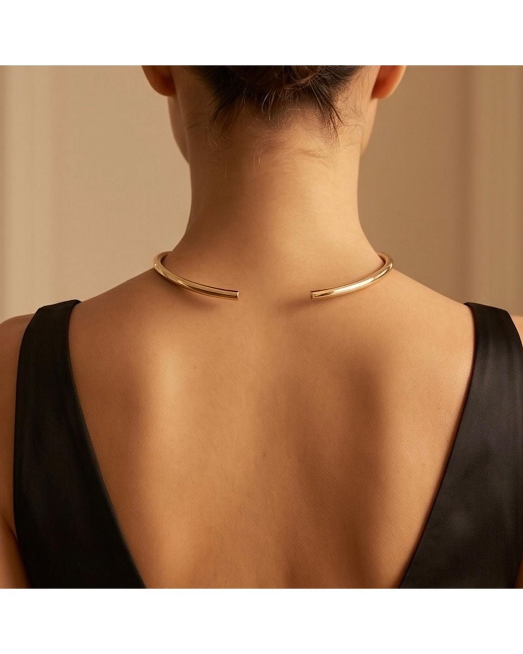 Divine Aria Metallic Choker Necklace Tarnish Free Plating