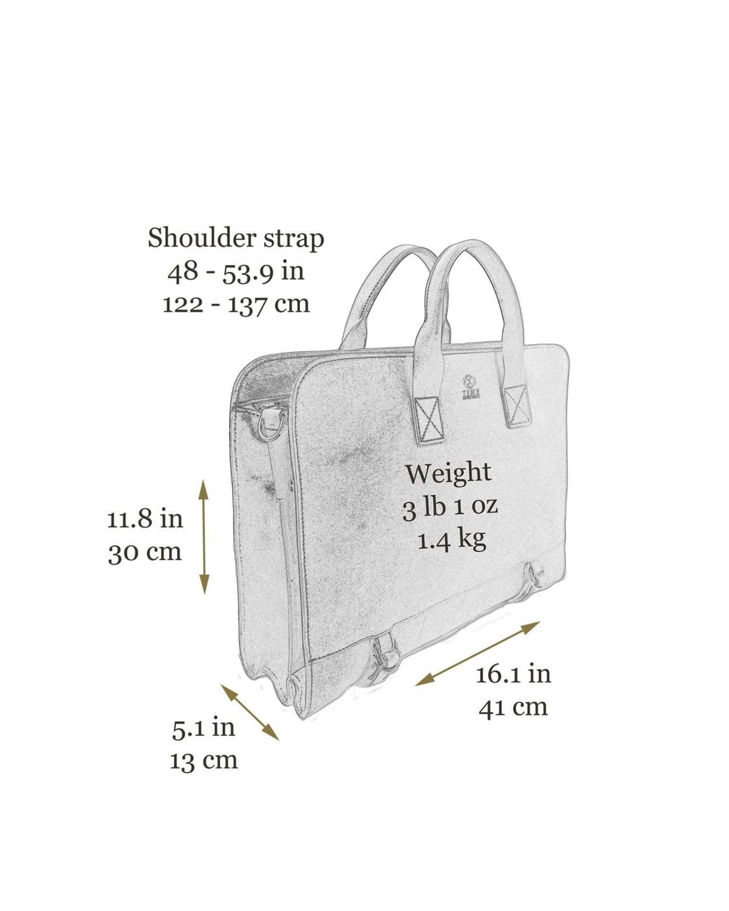Time Resistance Brown Leather Briefcase Laptop Bag for men