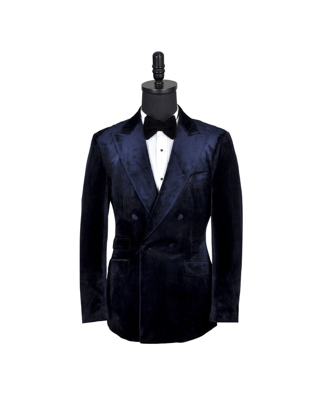 DAVID WEJ Blue Maison Velvet Double Breasted Blazer for men