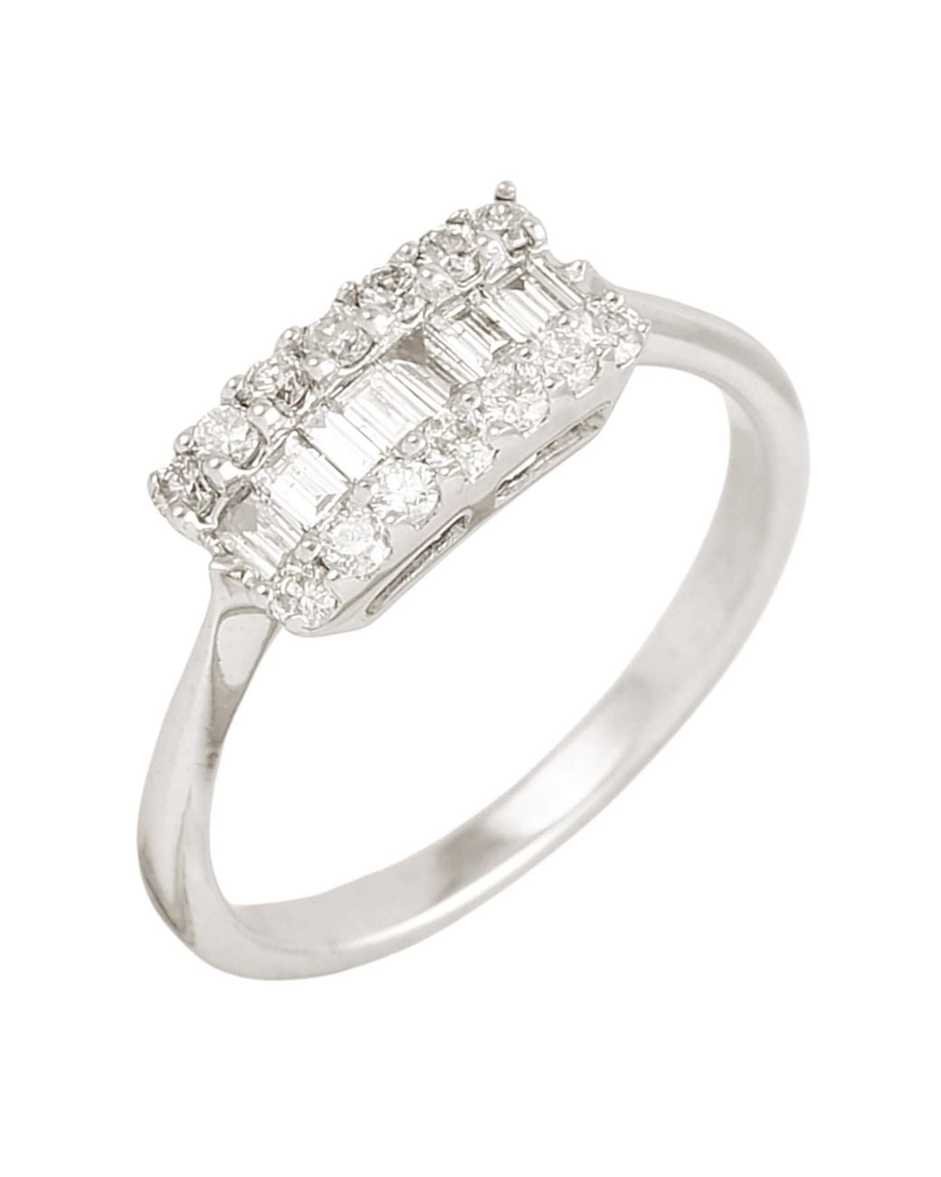 Artisan Metallic Baguette Diamond Cluster Ring