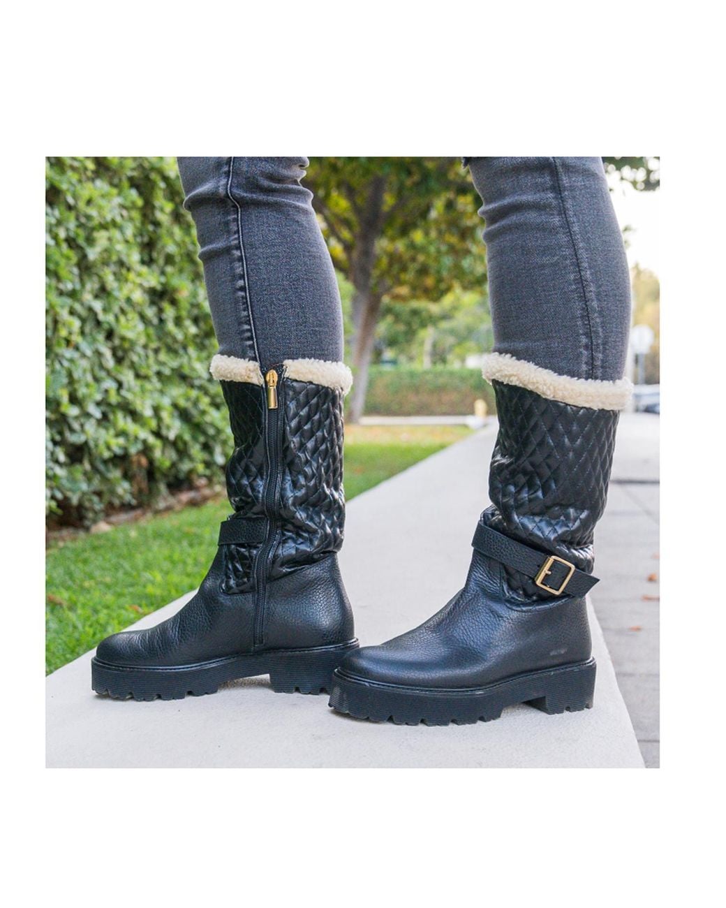 Beautiisoles by Robyn Shreiber Made in Italy Blue Tulsa Leather Platform Winter Boot