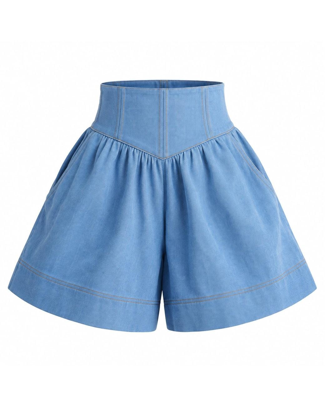 Ofuure Blue Light Denim Kiara Shorts
