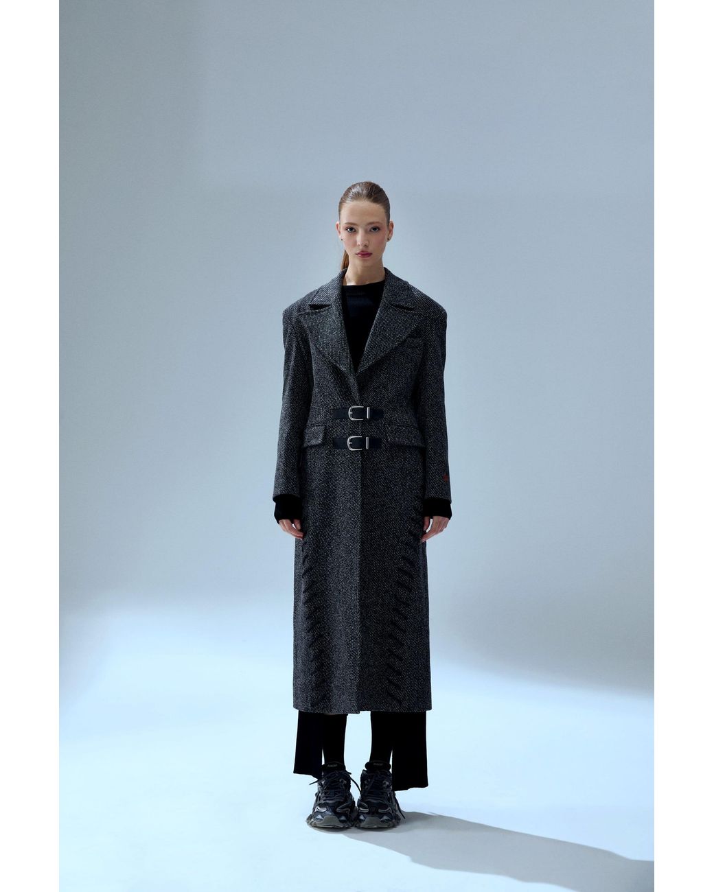 Pcfg Black Your Itch Cashmere Blend Long Overcoat