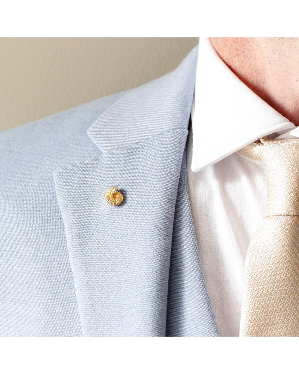 Lee Renee Metallic Ammonite Lapel Pin – for men