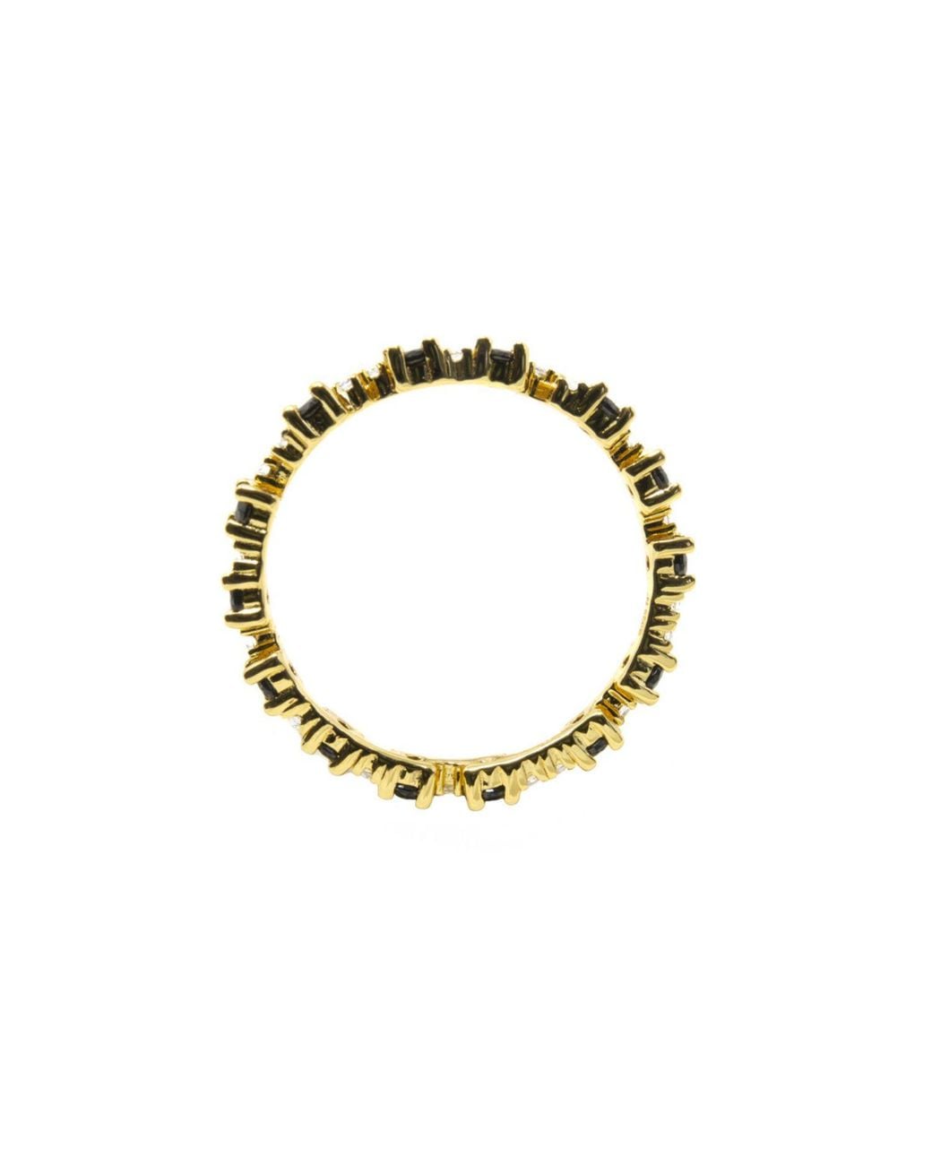 NASI SILVER Metallic Nobody's Perfect Eternity Ring- Onyx & Topaz