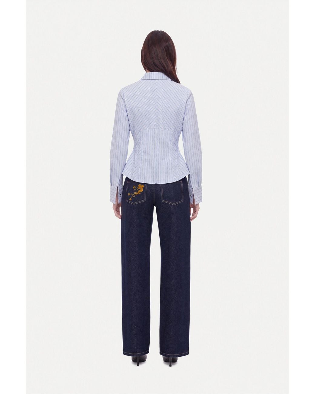 Nocturne Blue Boned Striped Shirt