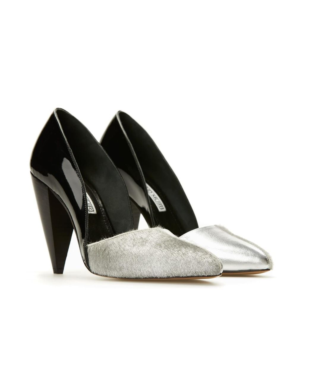 Rosamund Muir London Black Romera Patent & Duo Texture Heels