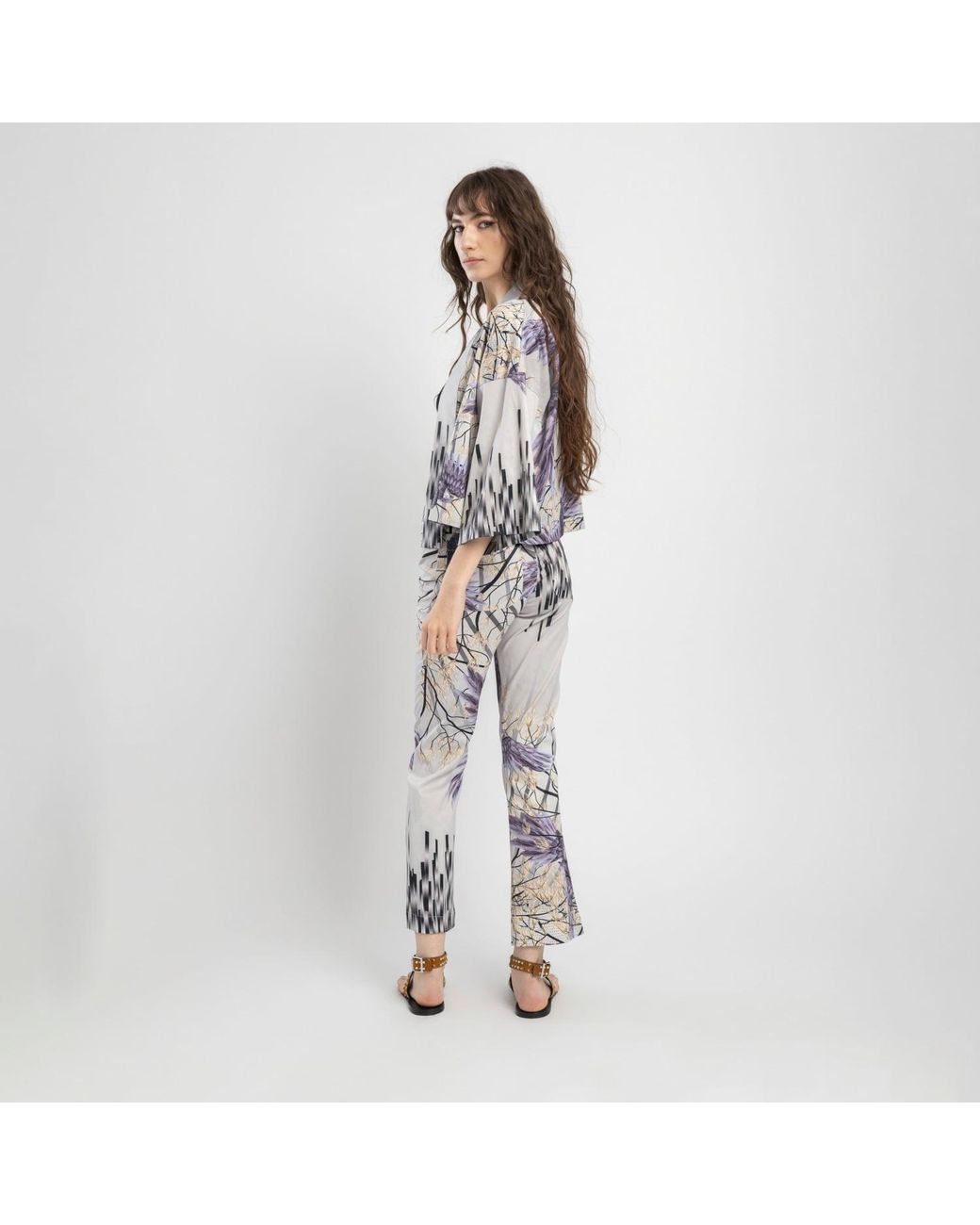 ARTISTA Blue Rizz Cropped Kimono