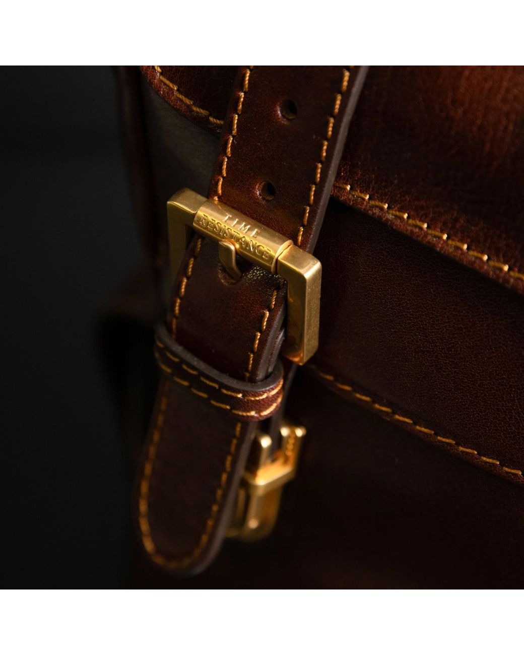 Time Resistance Brown Leather Backpack for men