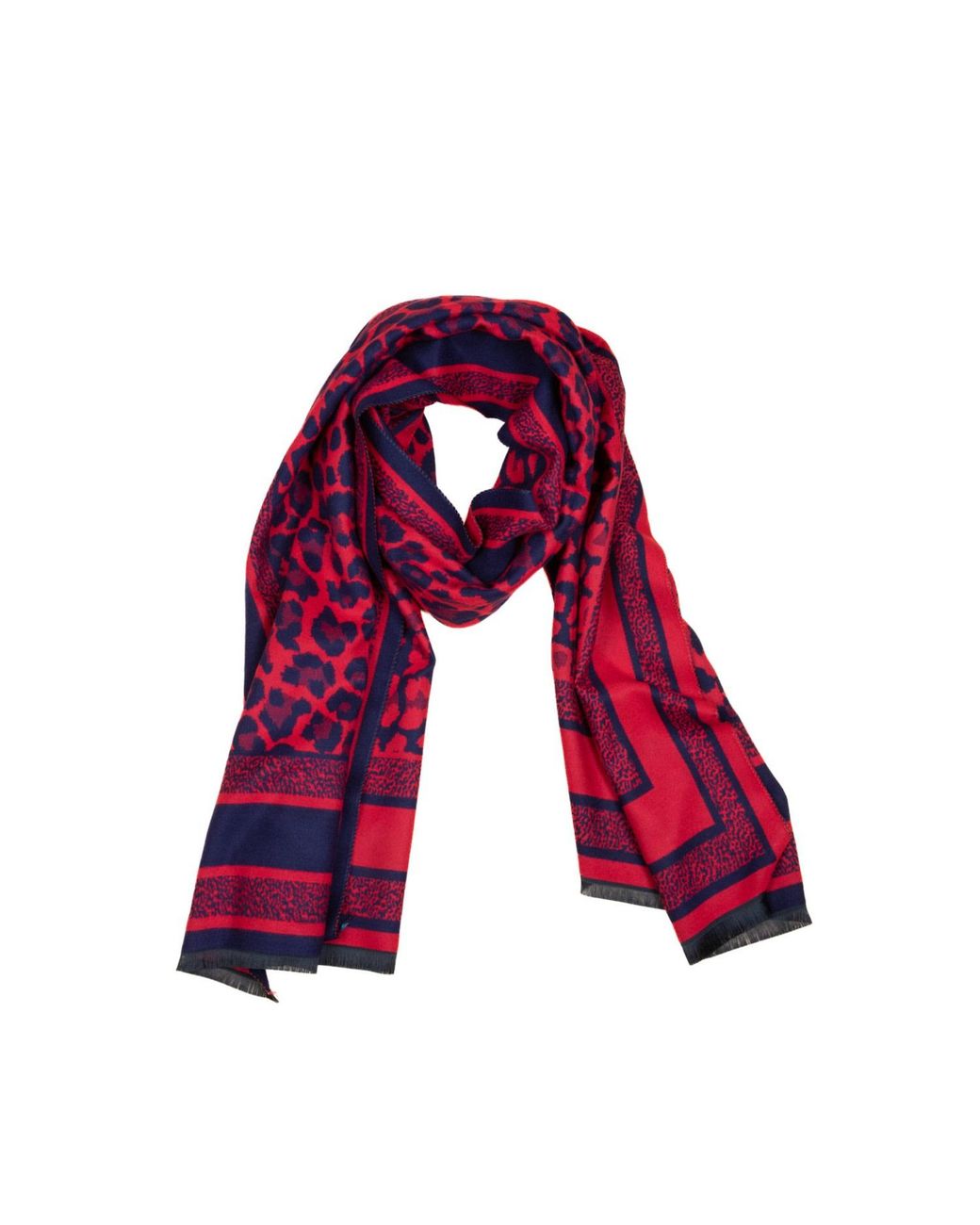 Saachi Purple Reversible Leopard Pattern Scarf