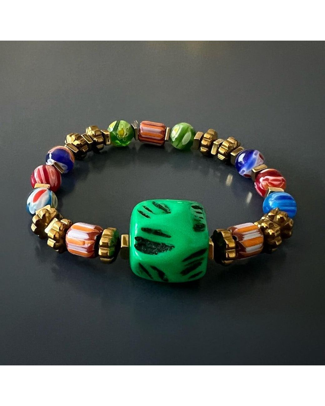 Ebru Jewelry Green African Colors Bracelet