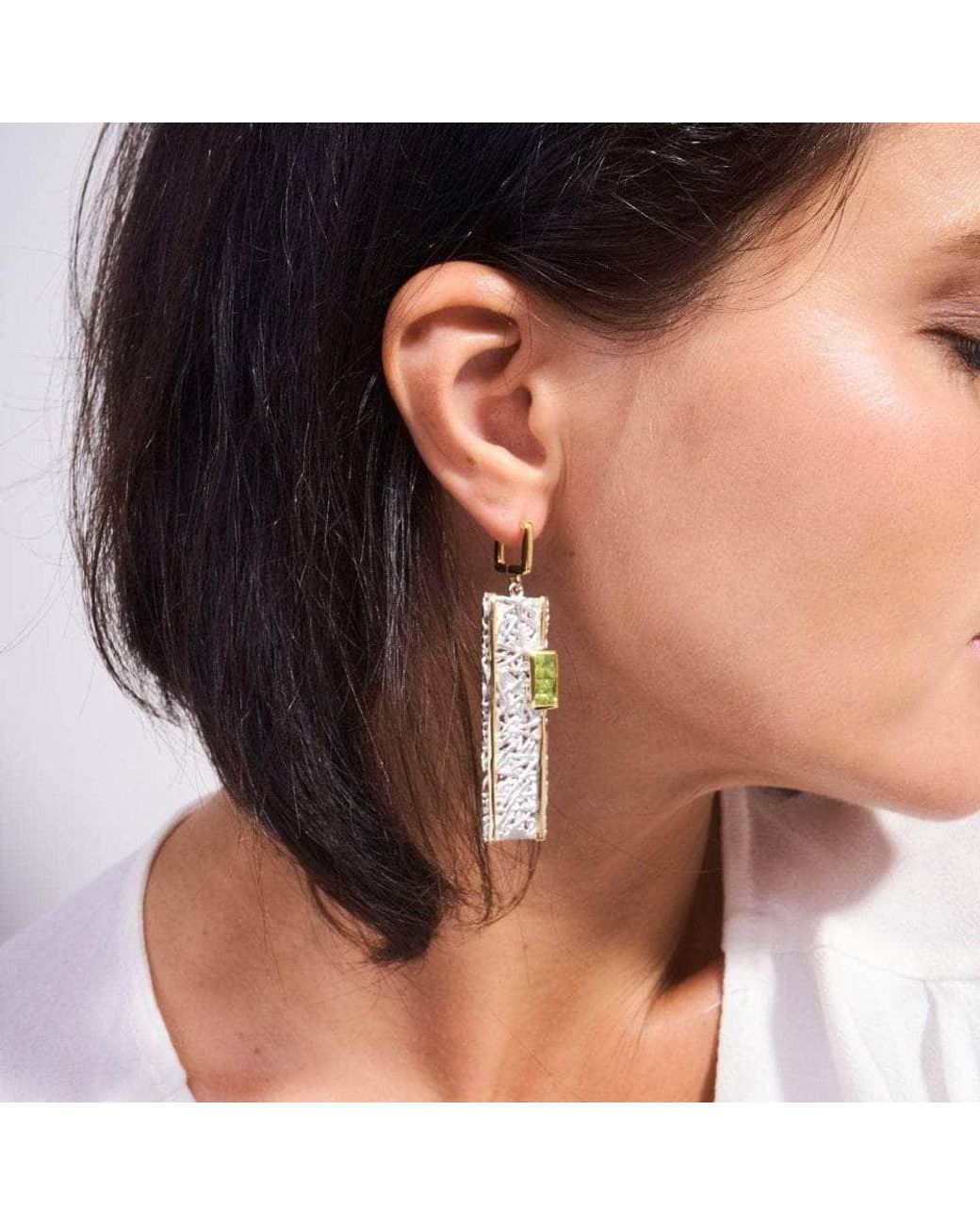 German Kabirski Metallic Verina Peridot Earrings