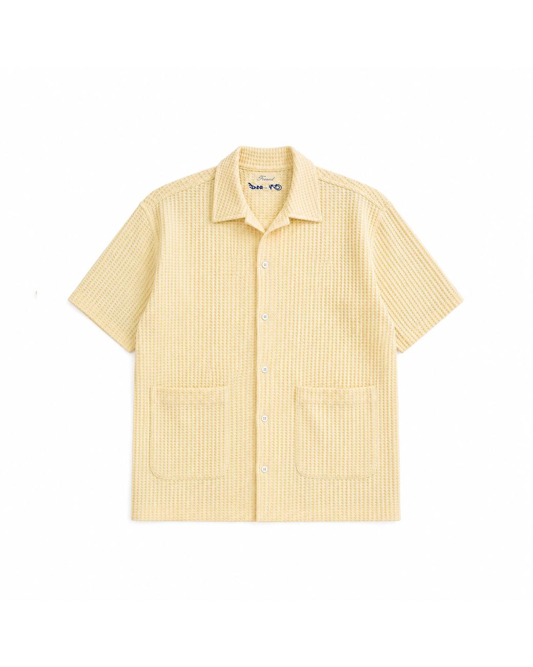 NOEND Natural Textured Convertible Collar Shirt for men
