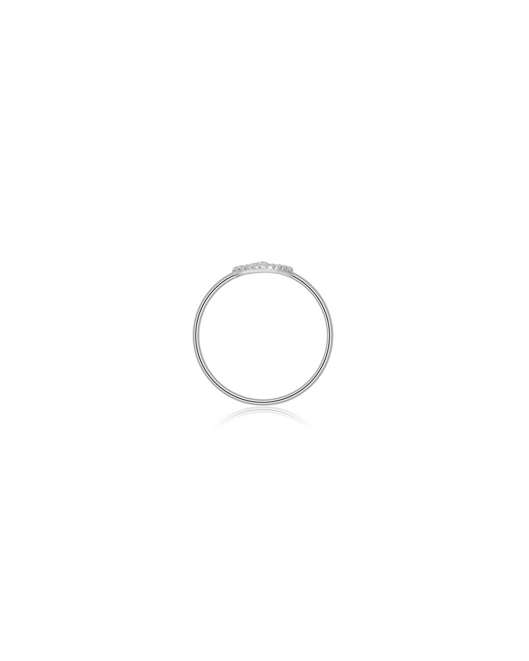 Genevieve Collection White 18K Eye Shape Diamond Ring