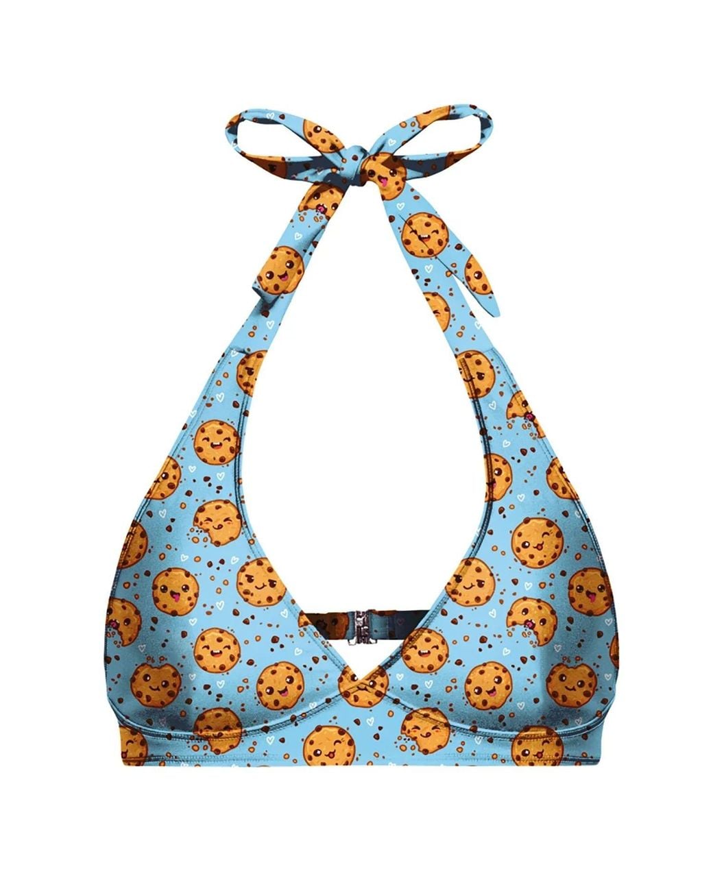 Aloha From Deer Blue Cookies Halter Neck Bikini Top