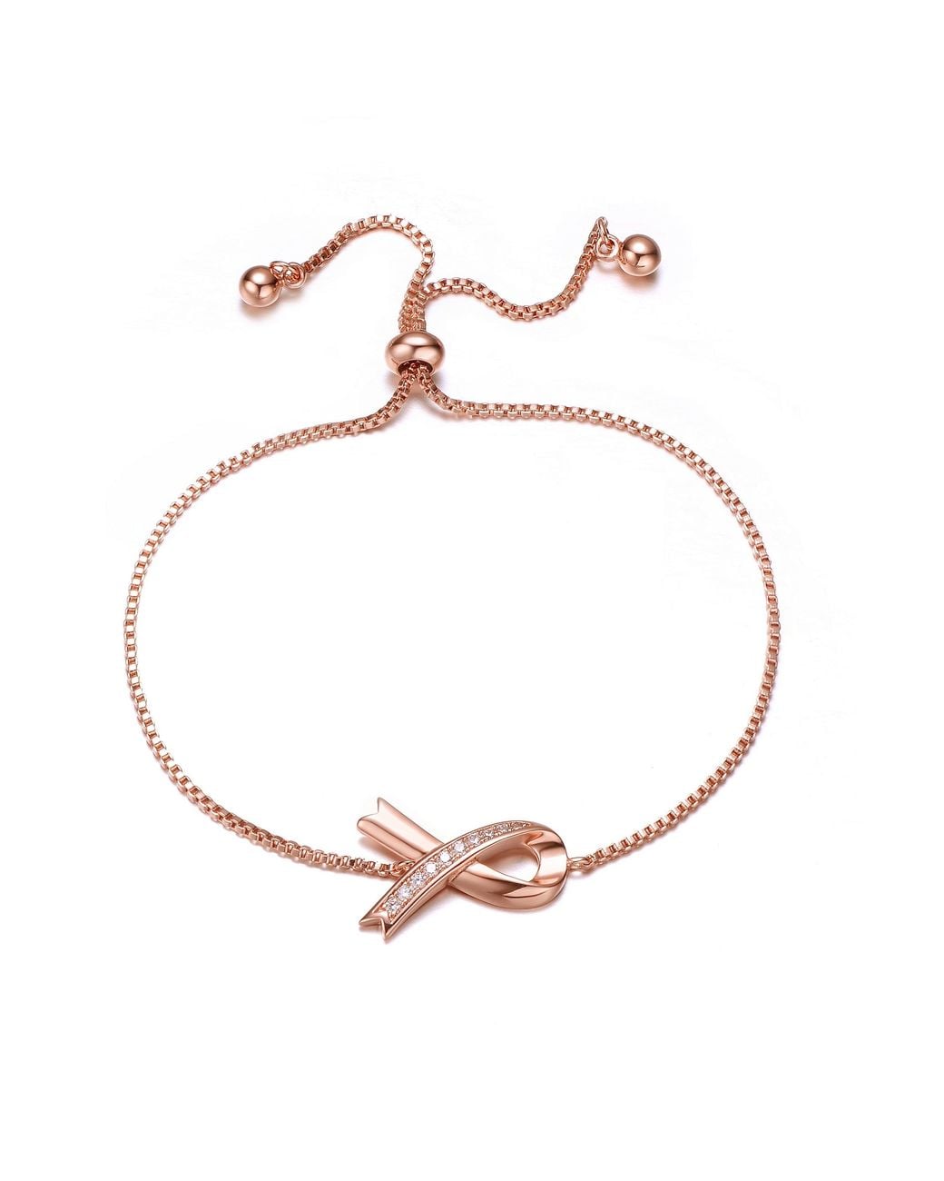 Genevive Jewelry Metallic Rose Rachel Glauber Stunning Teens-Young Adults Rose Plated Infinity Love Adjustable Bracelet