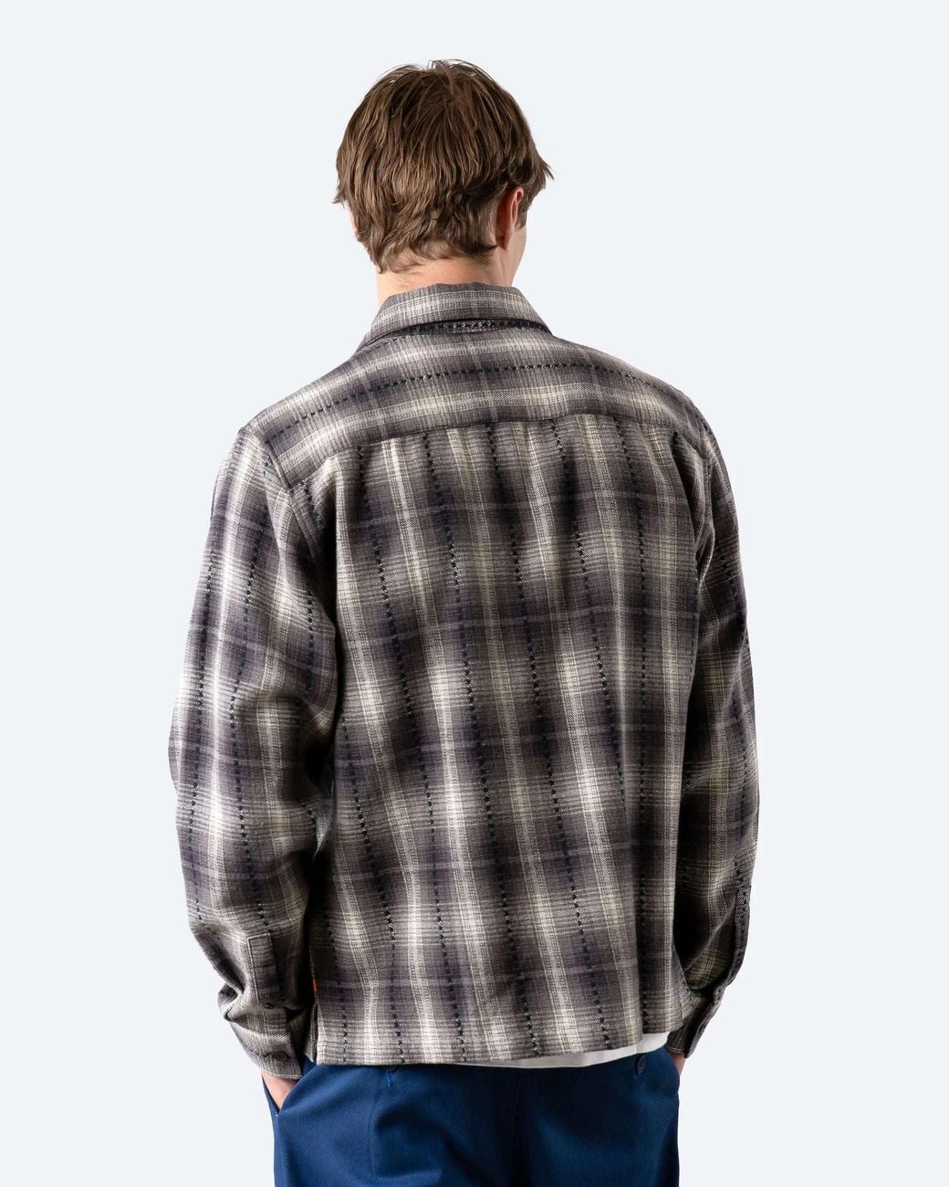 Far Afield Gray Kali Check Busey Shirt for men