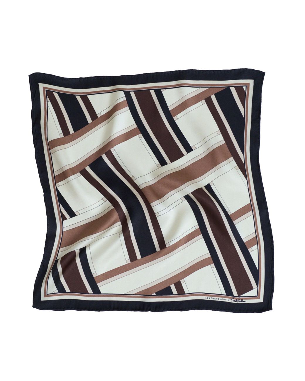Lost Pattern Black Lost Pattern X Leatherology Silk Pocket Square for men