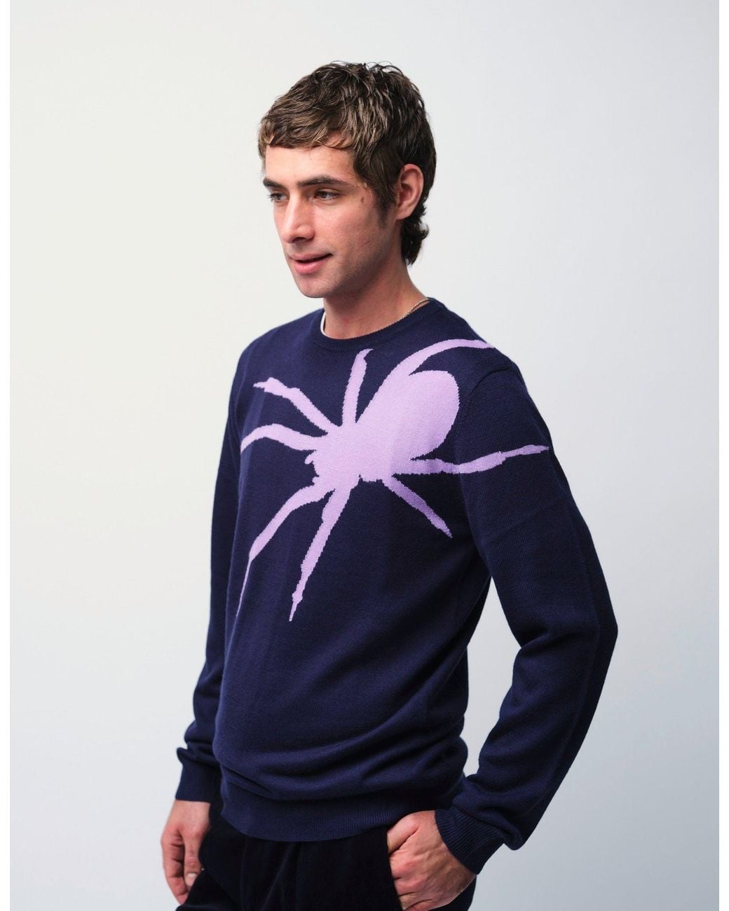 Gresham Blake Blue Spider Jumper for men