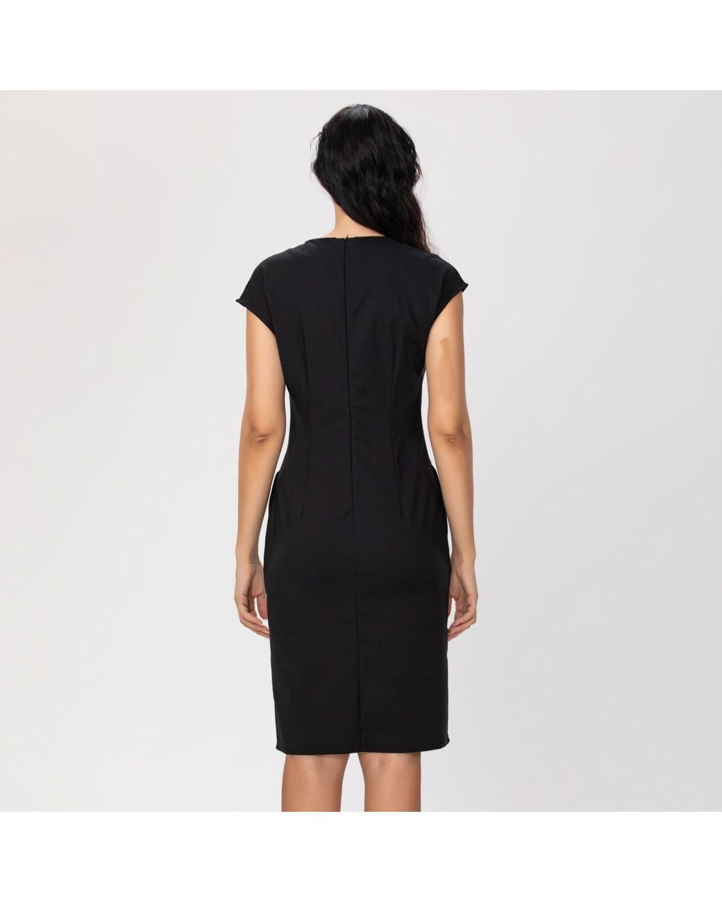 Smart and Joy Black Minimalist Tailor Dress