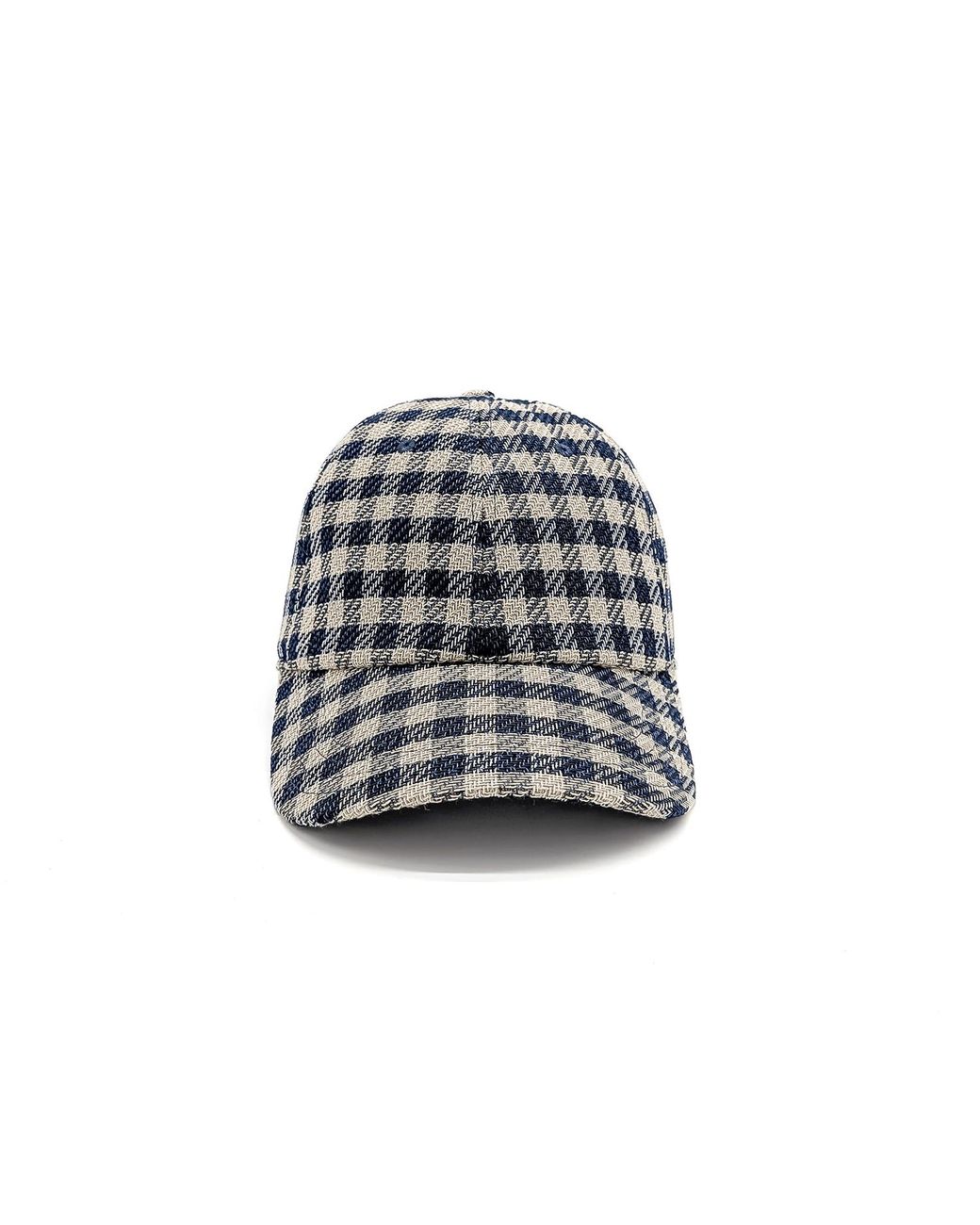 DORIA 1905 Black Tweed Check Fabric Baseball Cap for men