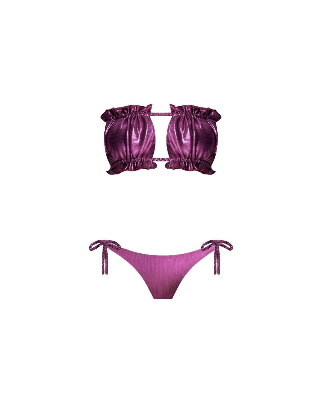 Nur Karaata Purple Shinny Sun Bikini Set