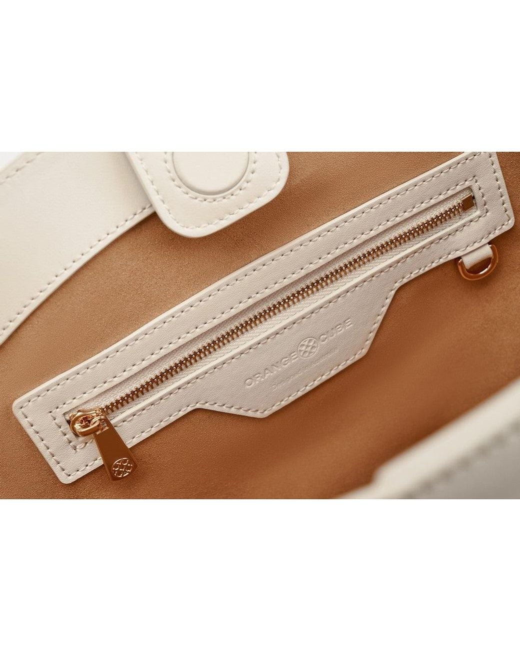 Orange Cube White Small Quilted Impressions Wavy Tote Bag