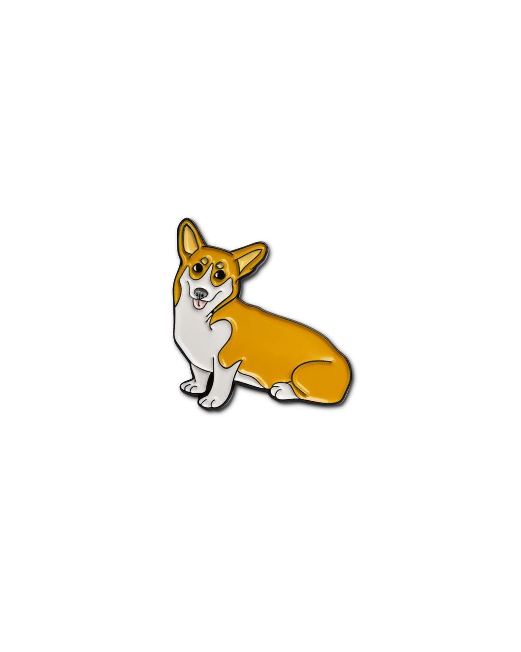 Make Heads Turn Yellow Enamel Pin Queen's Corgi