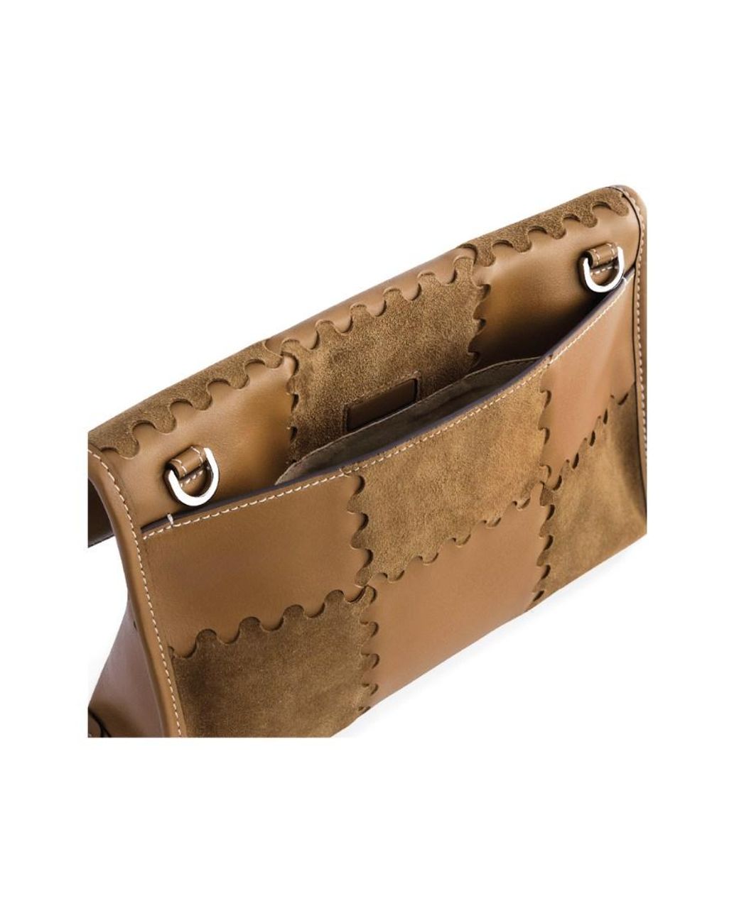 Orange Cube Natural Square Stitch Messenger Bag