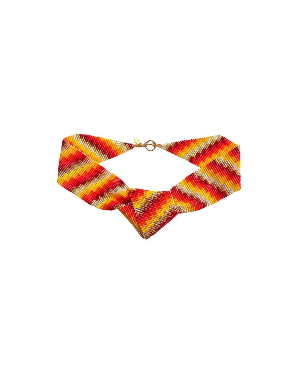 Iliana Arrazola Orange Minimalist Deconstructed Necklace, And, Glass Beads, Beaded Jewelry