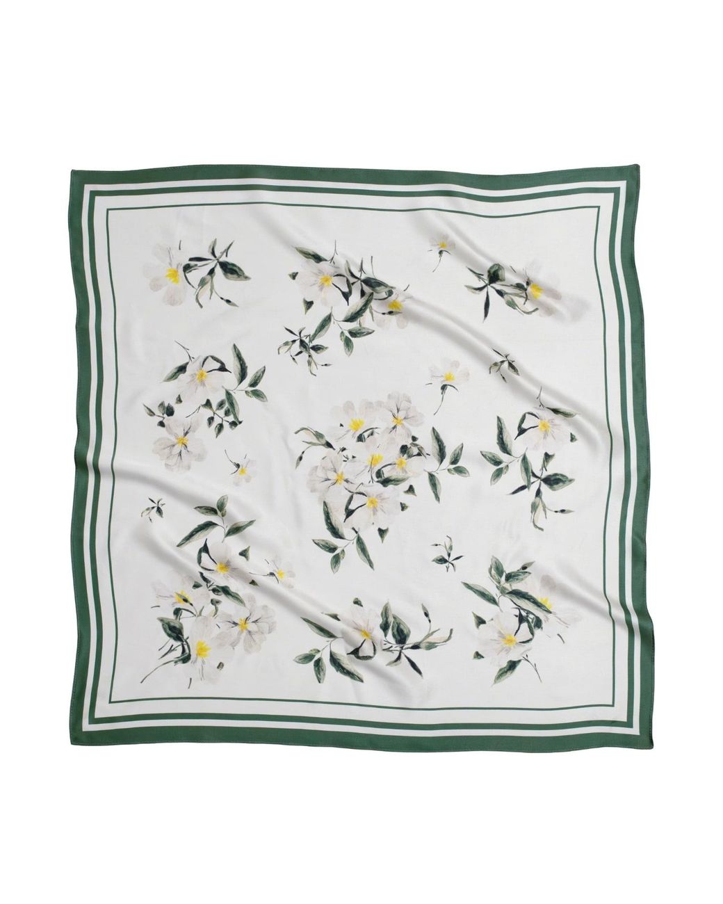 RainSisters Metallic Medium Floral Natural Silk Scarf