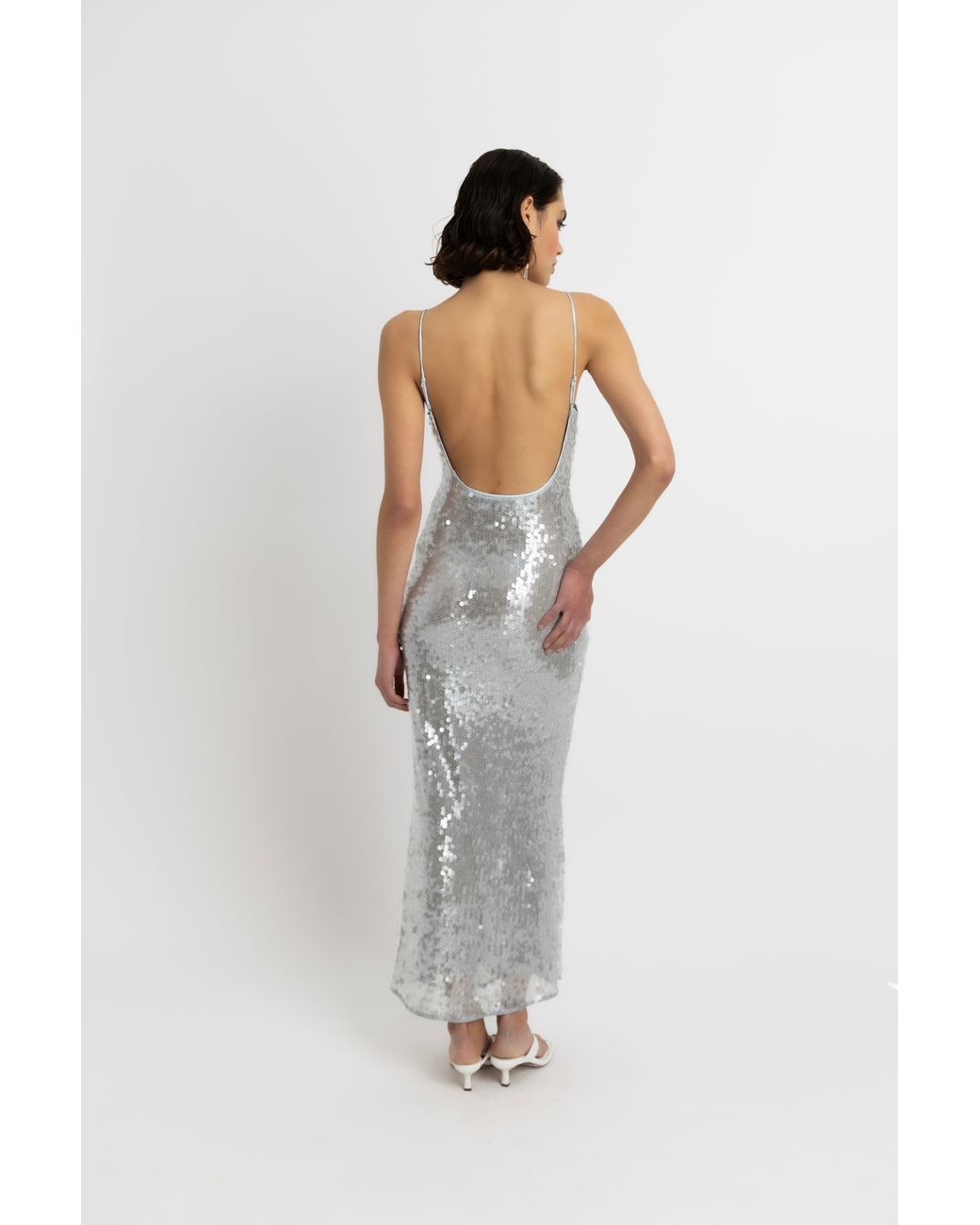 Amy Lynn White Gigi Ice Sequin Maxi Dress