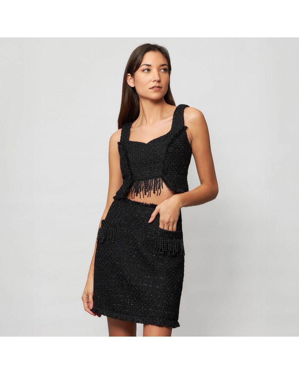 Solgo Atelier Black Tia Sleeveless Crop Top