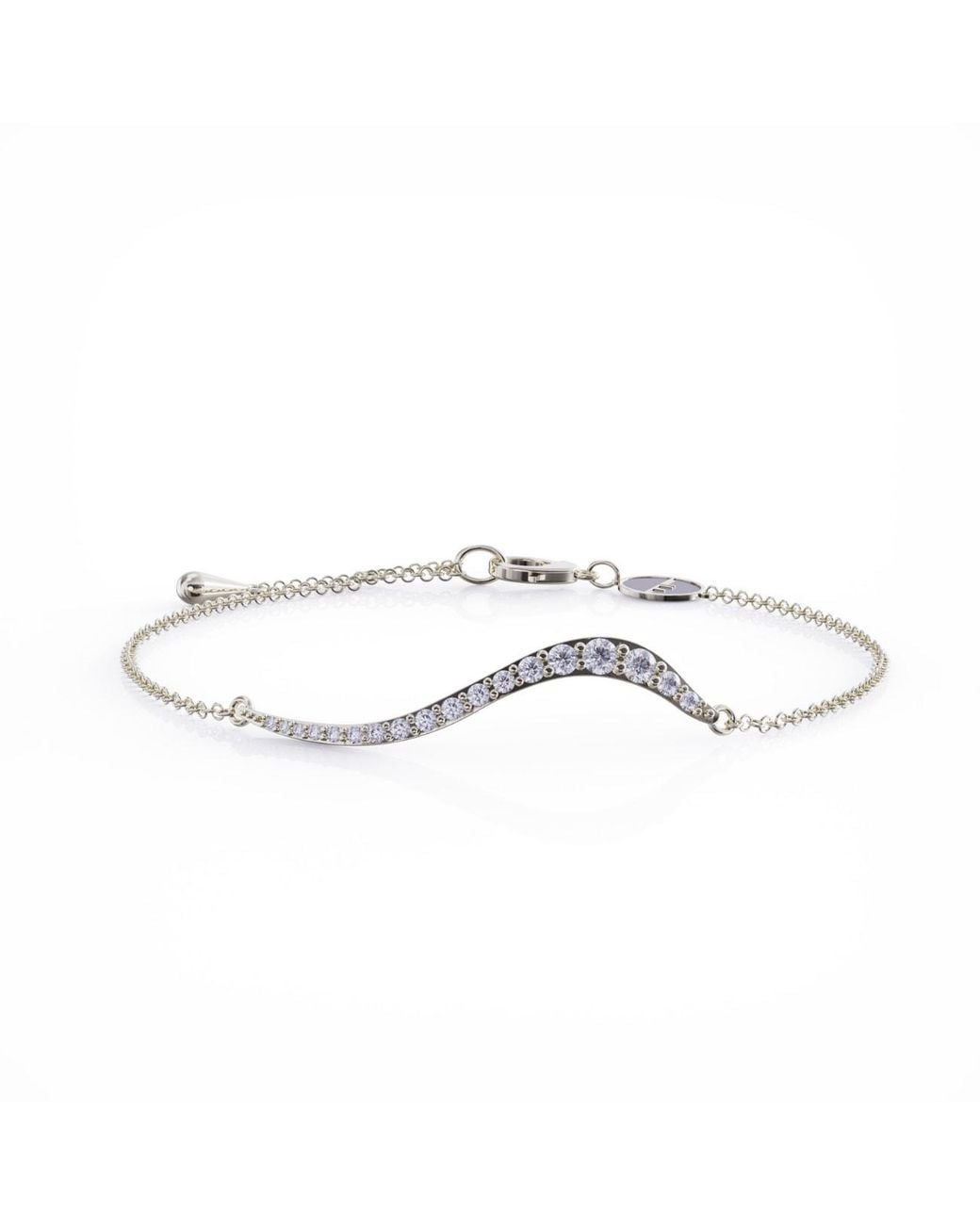 Linda Fiore Metallic Swirl Bracelet With Clear Cz