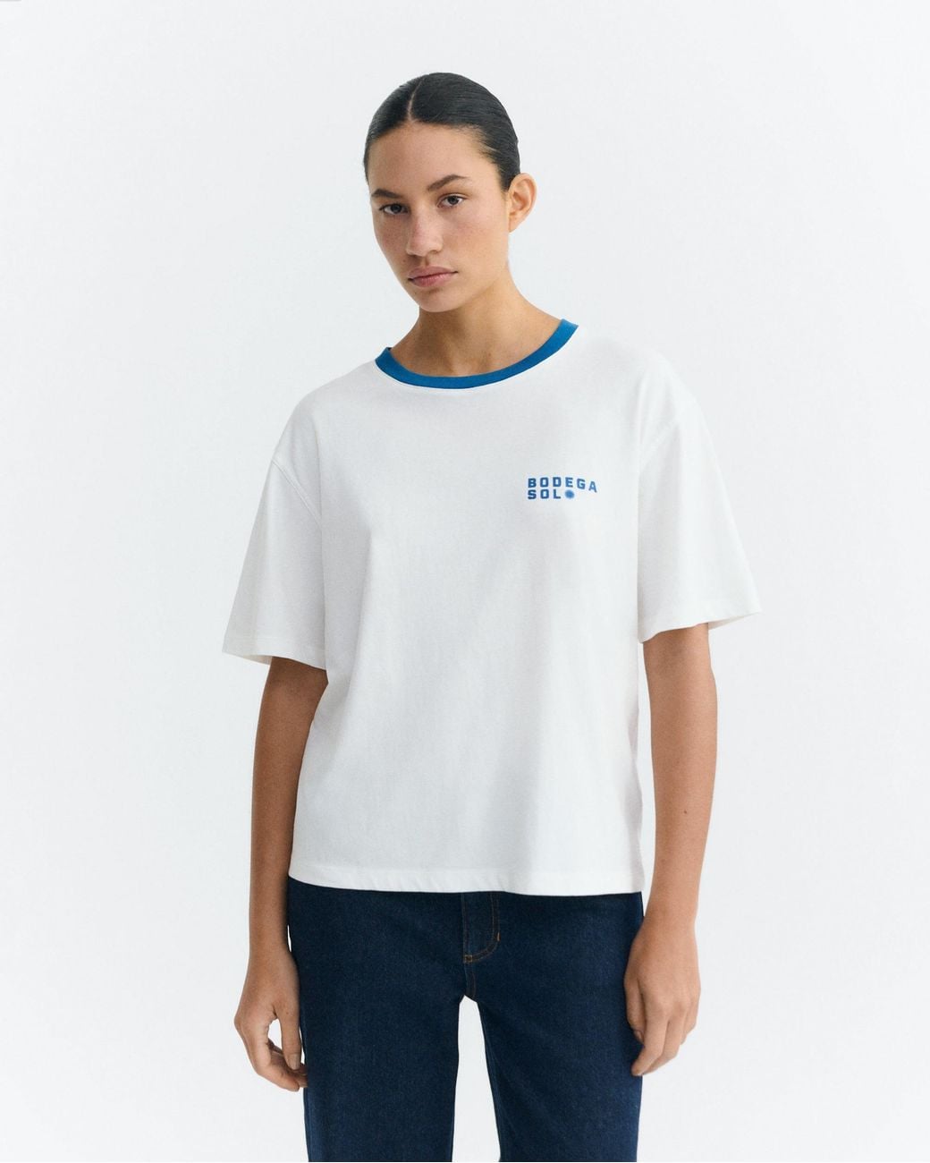 Thinking Mu White Contrast T-Shirt Sunny Lucia Wine Cellar