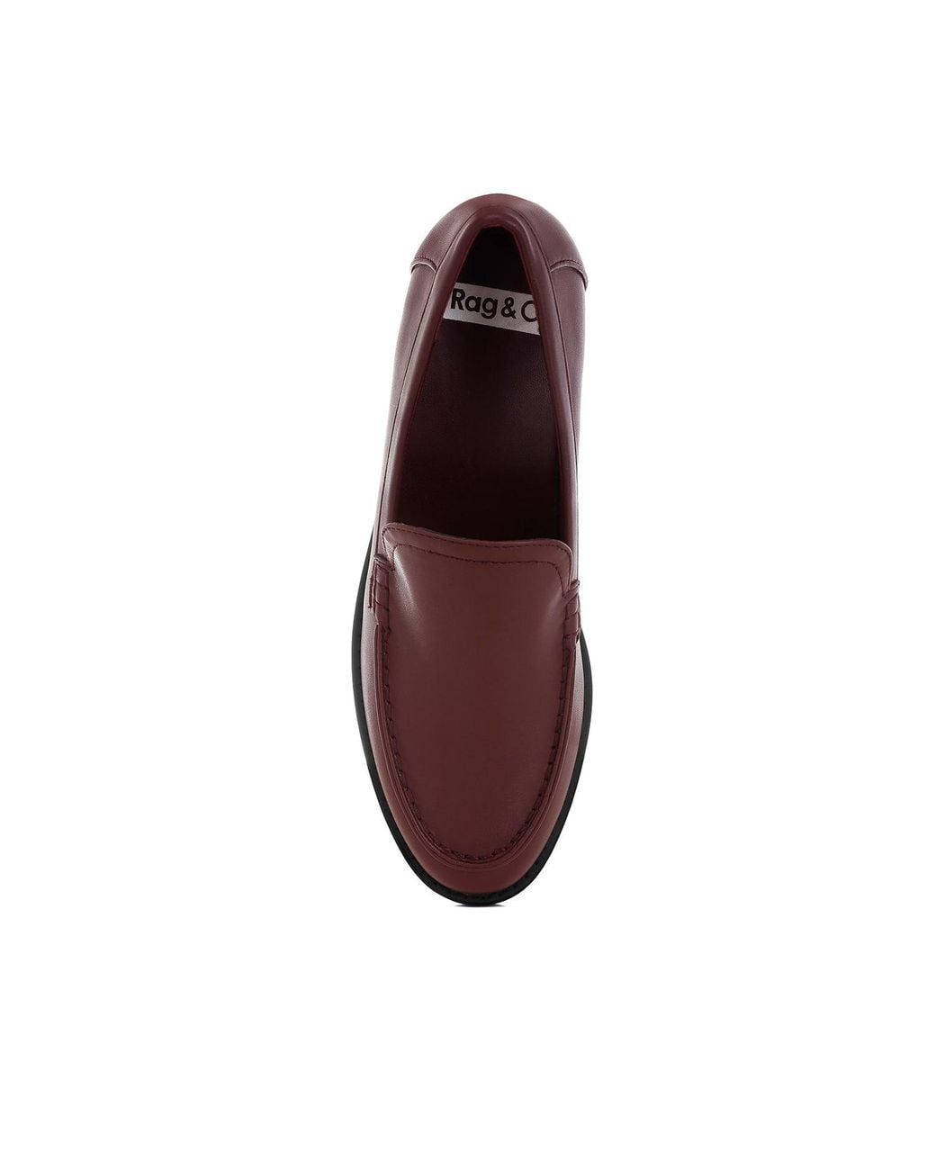 Rag & Co Brown Ninto Low Heel Pleather Loafers