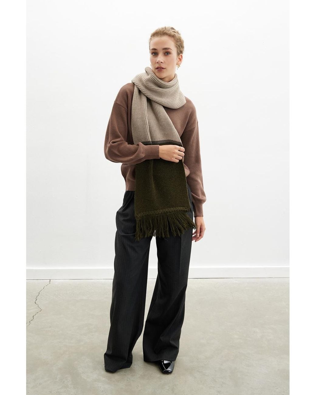 Peraluna Green Sorrel Knit Scarf