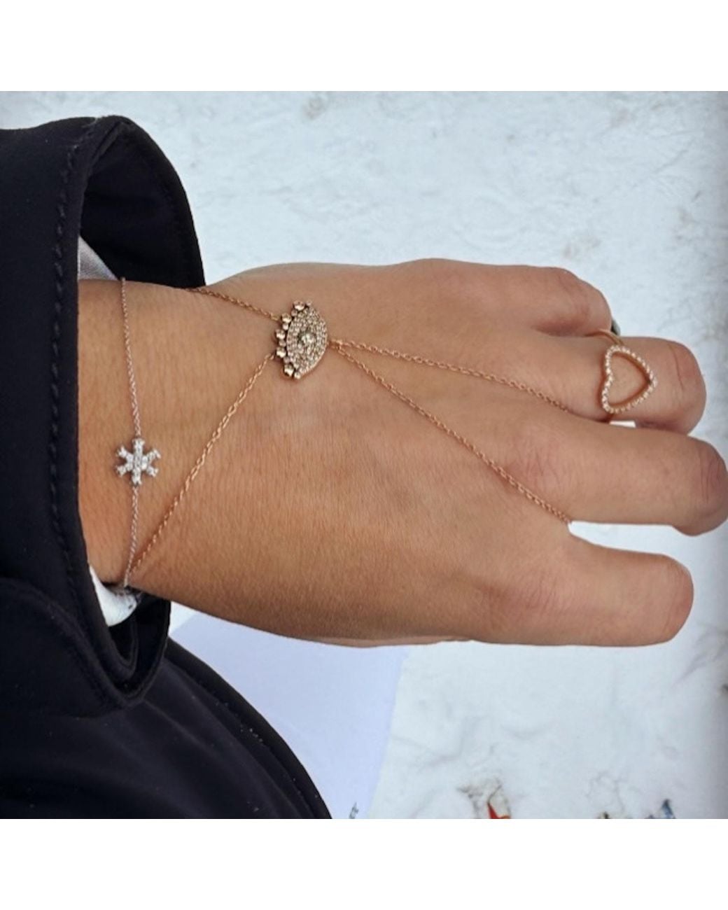 Ecce | Artisan Diamonds Metallic 14K Snowflakes Diamond Bracelet
