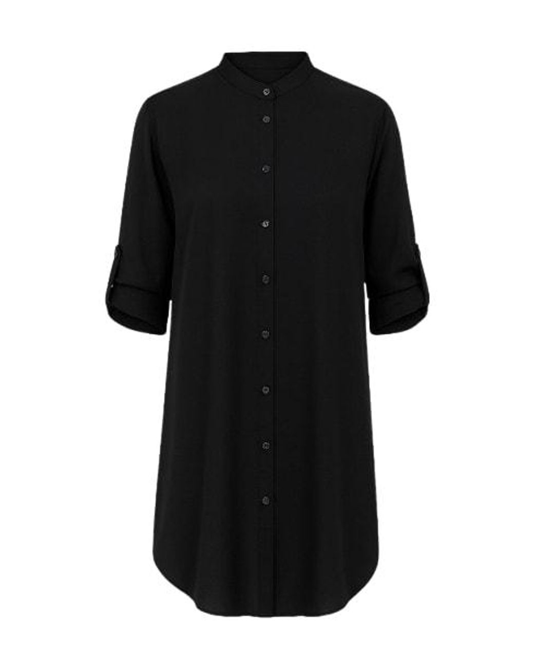Conquista Black Long Shirt With Print Detail