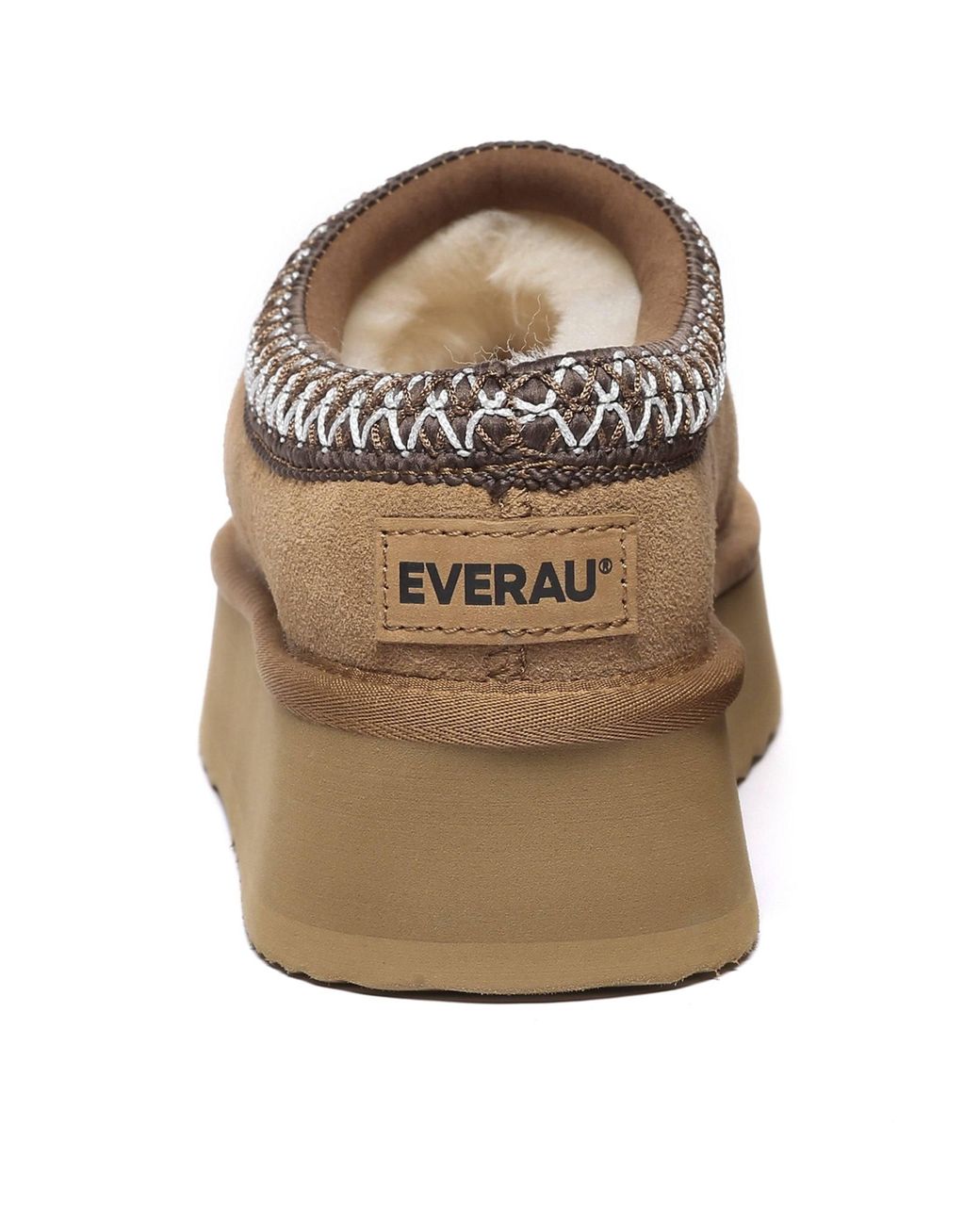 EverAu Australia Brown Wonga Leather Slippers
