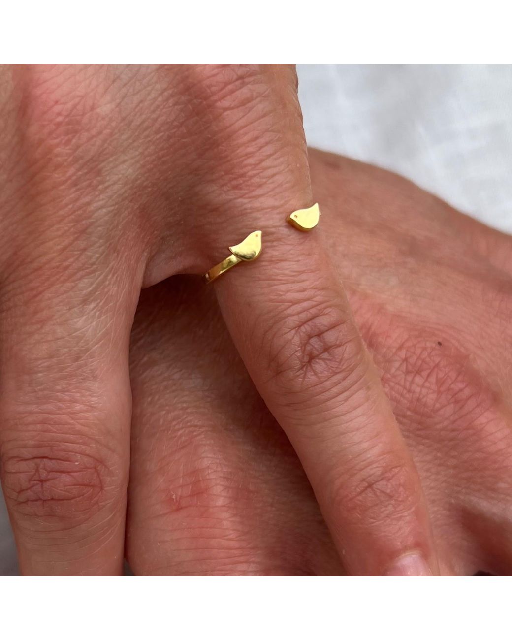 Lime Tree Design Metallic Mini Bird Adjustable Ring