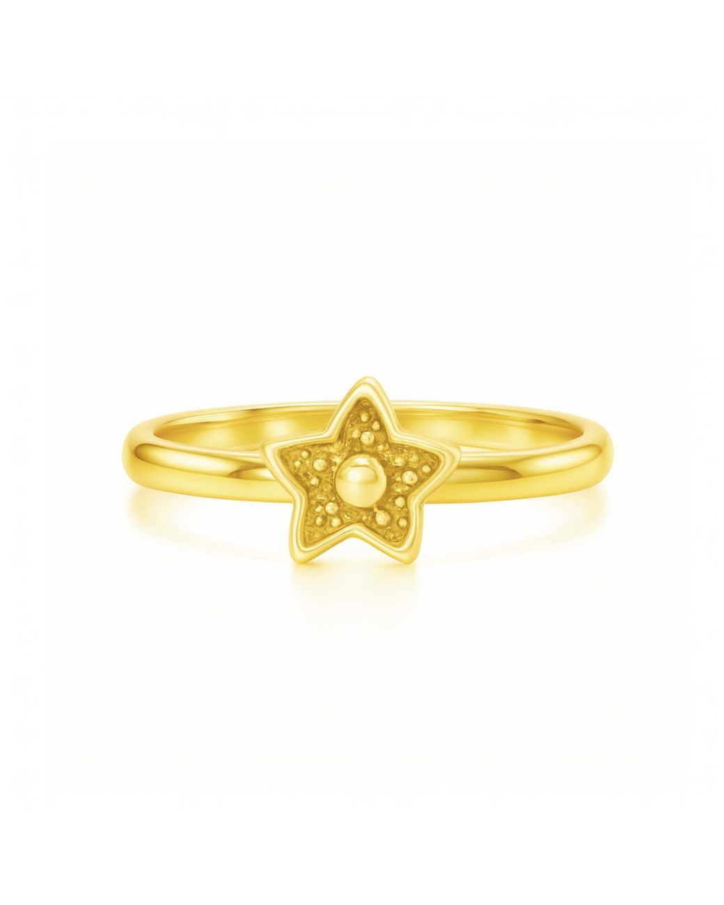 Unaloe Yellow Plated Sea Star Ring – Adjustable Symbolic Beach-Inspired Ring For