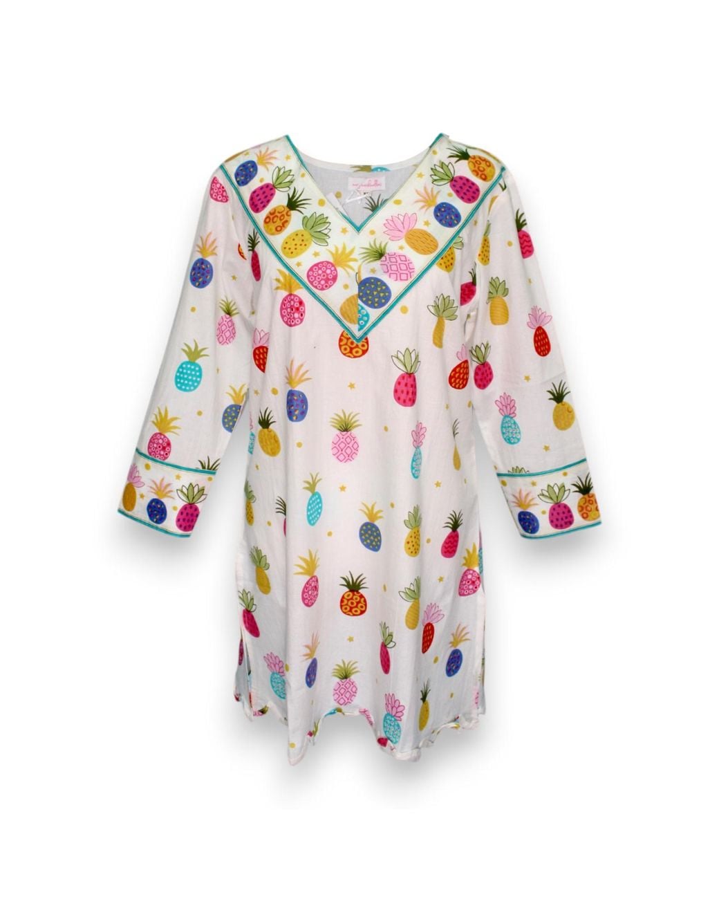 Mary Marshmallow White V-Neck Scallop Tunic