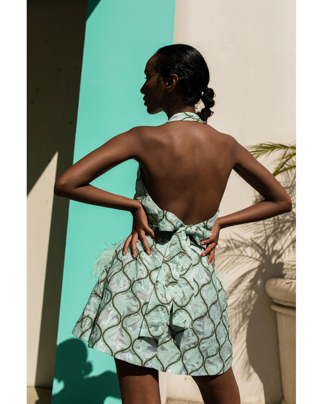 Andreeva Blue Mint Cross-Front Top