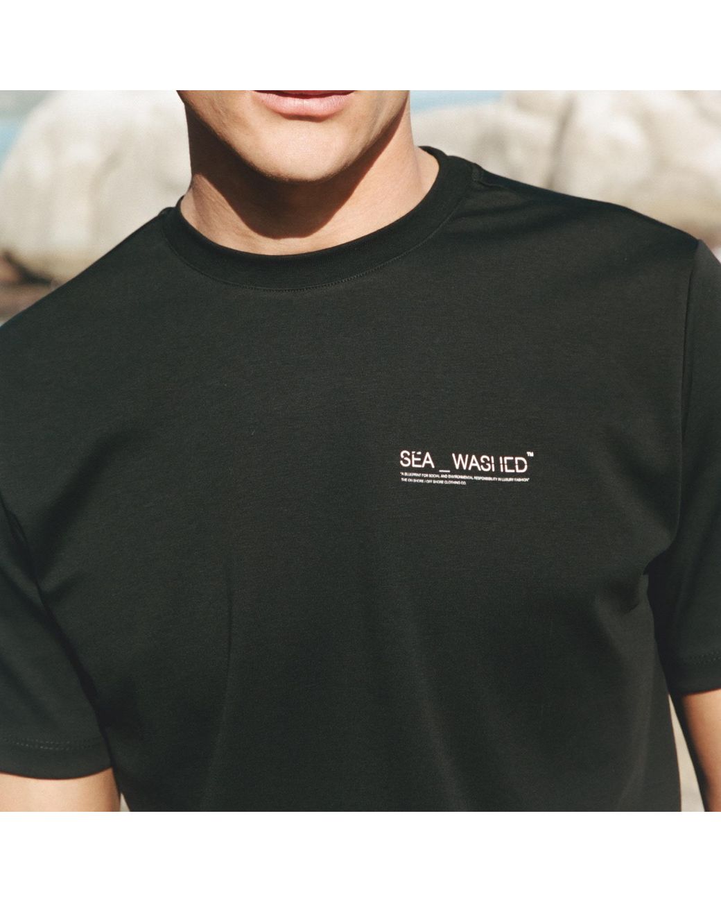 Sea_Washed Black Sundown Tee for men