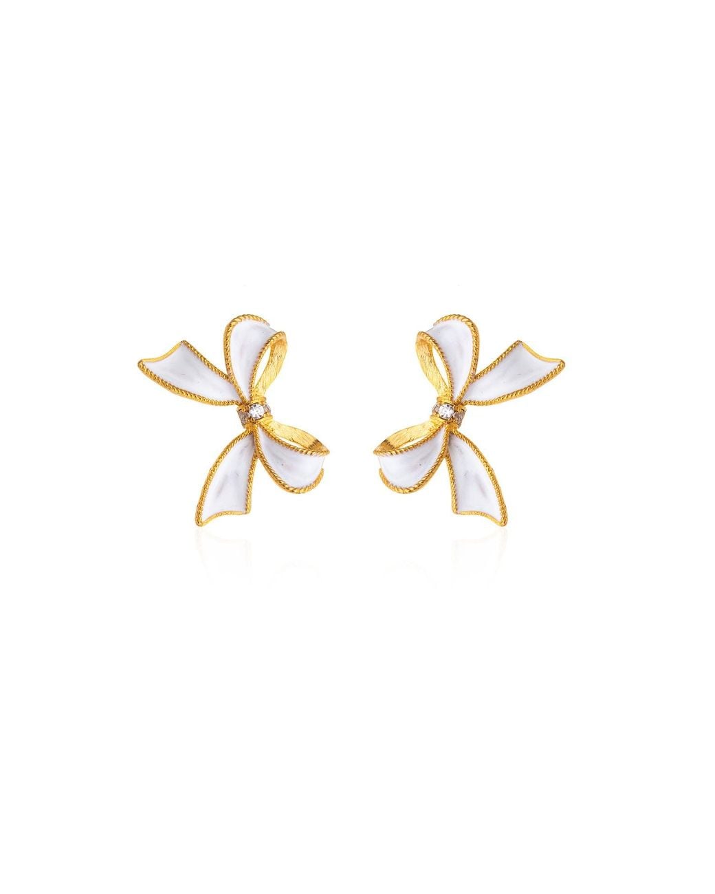 Milou Jewelry White Bow Earrings