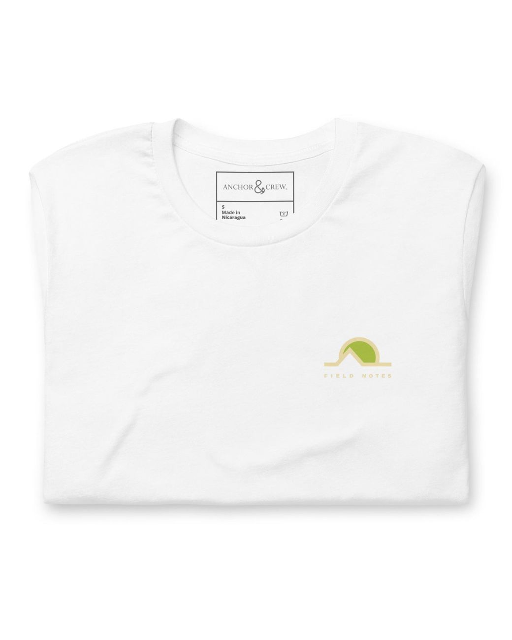 Anchor and Crew White Four Field Notes Organic Cotton T-Shirt