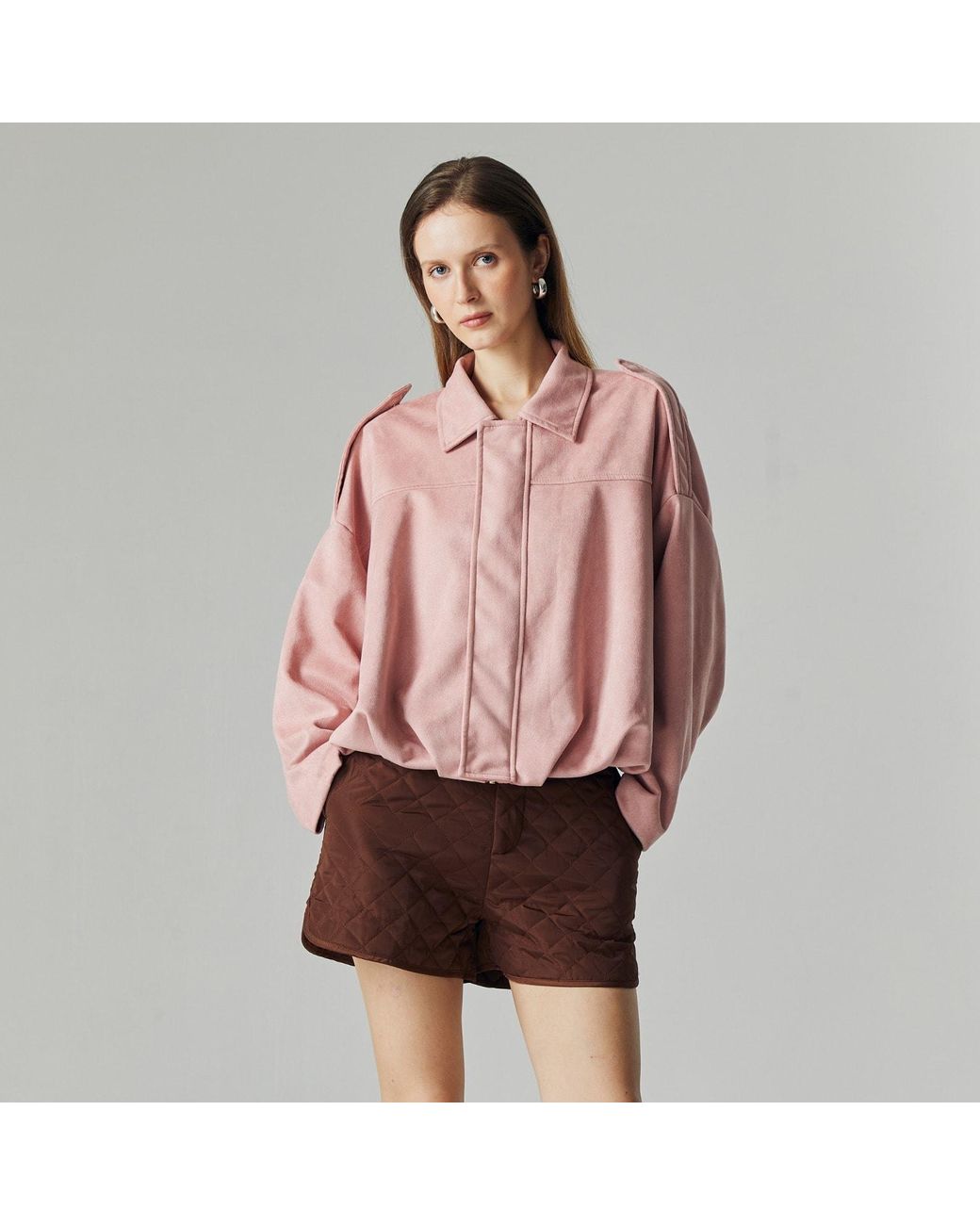 Ats the Label Brown Xean Quilted Shorts