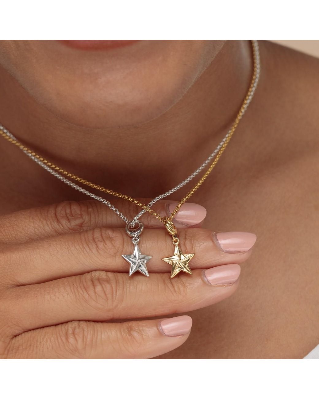 Lily Charmed Metallic Plated Origami Star Charm Necklace